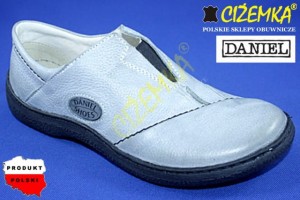 Daniel Półbuty Damskie SKÓRA D107 SZARY
