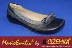 MarioEmilio Balerinki damskie 243 CZARNE z dodatkiem szarego popielu