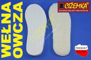 Wkładki do butów WEŁNA OWCZA 100% SUPER CIEPŁE 35-48