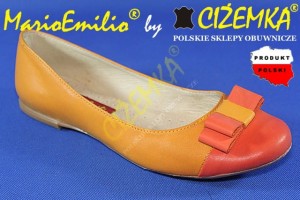 MarioEmilio Balerinki BALERINY damskie 10K POMARAŃCZOWO CEGLASTE