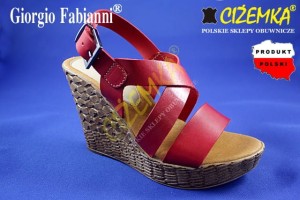 Giorgio Fabianni sandały na koturnie 767 CZERWONY