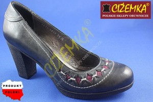 Półbuty damskie na obcasie 5618 CZARNY