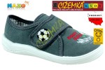 NAZO KAPCIE dziecięce szkolne BAWEŁNA 019 SZARY  z białą podeszwą PIŁKA FOOTBALL