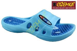 KLAPKI BASENOWE DAMSKIE 351 NIEBIESKI WKŁADKA CIEMNO NIEBIESKA 37-41