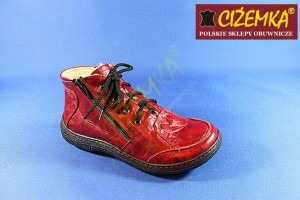 Trzewiki Kozaki Damskie Ocieplane S2 BORDO CZERWONE