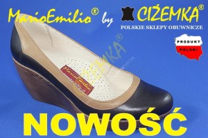 NOWOŚĆ MarioEmilio CZÓŁENKA PÓŁBUTY KOTURN SKÓRA 478 brąz ciemny + brąz jasny