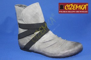TRZEWIKI półbuty BOTKI SASZKI SKÓRA G535 szare