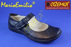 MarioEmilio Balerinki damskie na rzepa 240p CZARNE