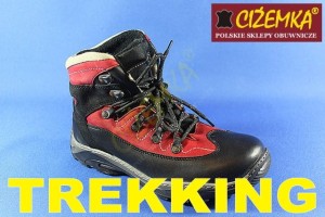 HELIOS Trzewiki Górskie TREKKINGOWE Kozaki Damskie 764 czarne-bordo