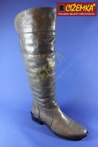 Kozaki Damskie 215 MUSZKIETERKI mega wysokie SZARY GRAFIT