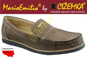 MARIOEMILIO PÓŁBUTY MOKASYNY 881 CIEMNY BRĄZ KROPKI  36 -41
