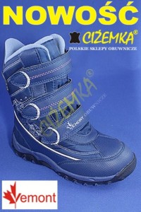 VEMONT Kozaki śniegowce dziecięce 2073 niebieski