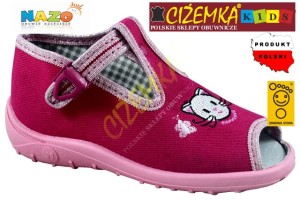 NAZO KAPCIE dziecięce przedszkolne BAWEŁNA 016 różowe KOTEK NEW