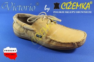 VICTORIO Mokasyny Męskie ŻEGLARSKIE 405 Miodowe