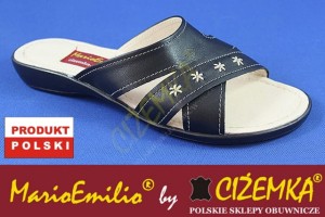 MarioEmilio Klapki kapcie Damskie 285 skóra czarne